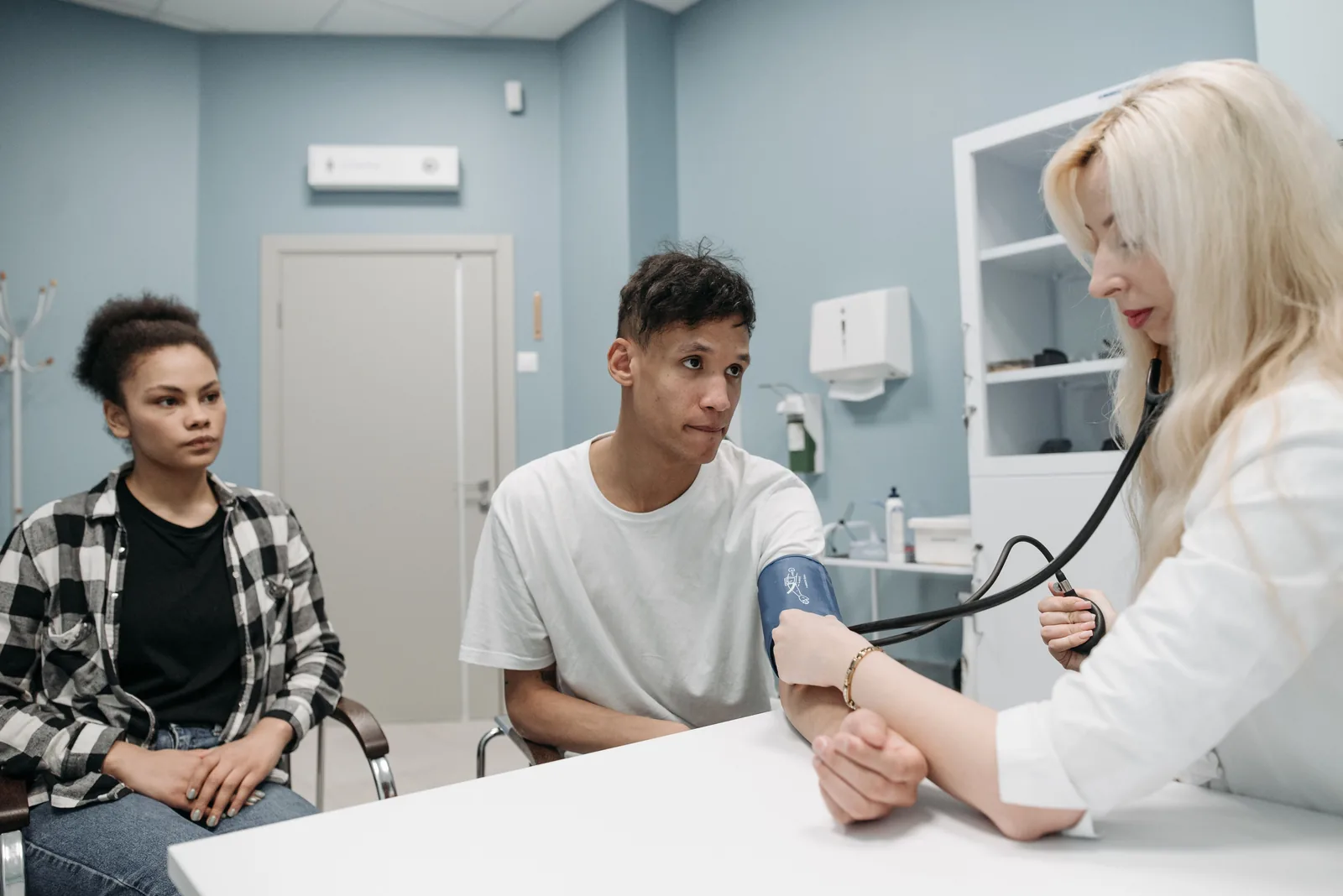 Preventive health visit with blood pressure screening